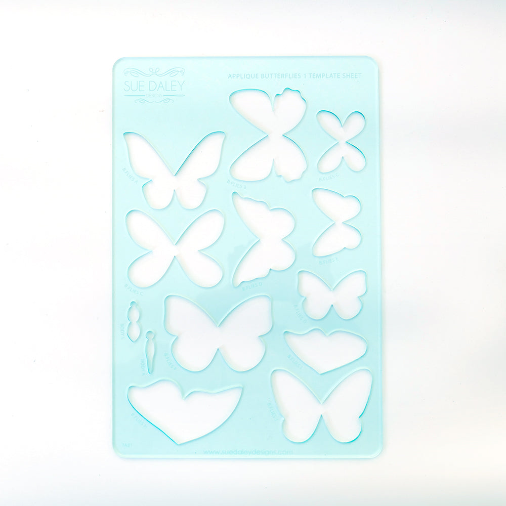 Vorlageblatt für Applikationen mit Schmetterlingen