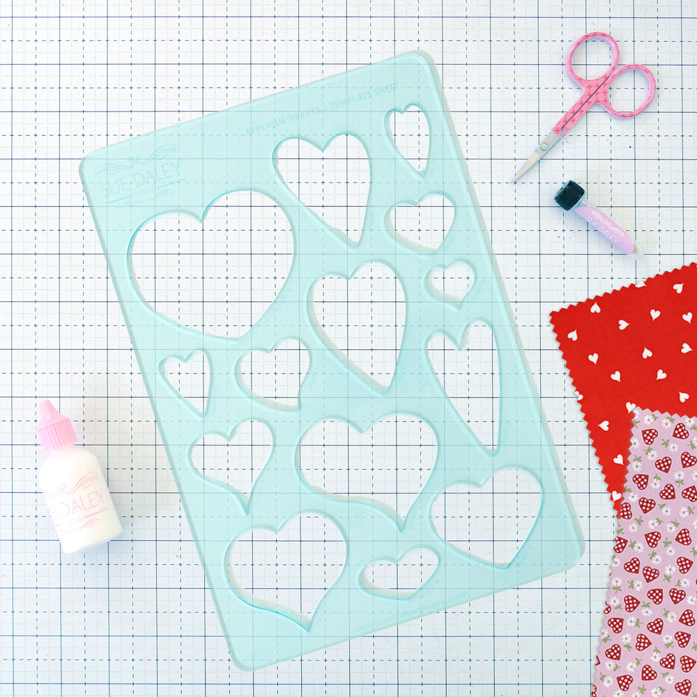 Applique Hearts Template Sheet Patchwork With Busyfingers