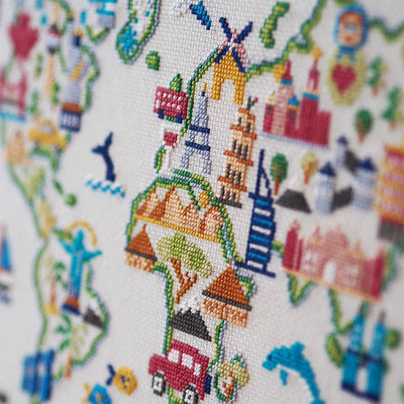 Adventure Awaits World Map | Cross Stitch Kit