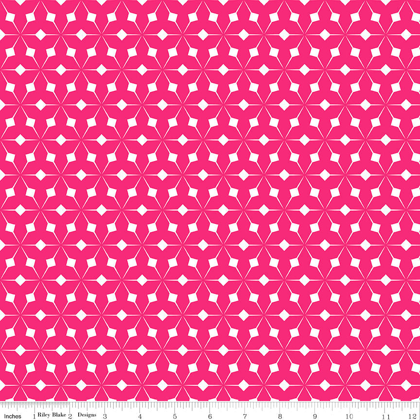 Colour Wall Geo Hot Pink 9m Bolt