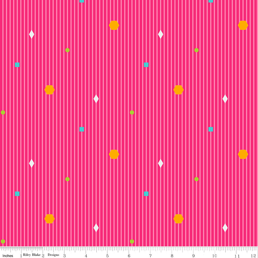 Colour Wall Stripe Hot Pink 9m Bolt