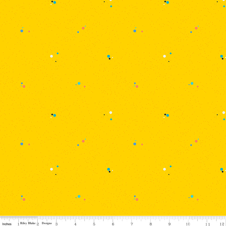 Colour Wall Dots Yellow 8m Bolt