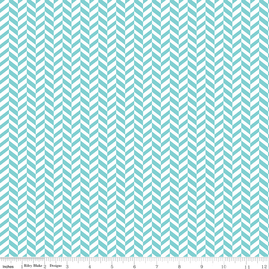 Effervescence Herringbone Aqua