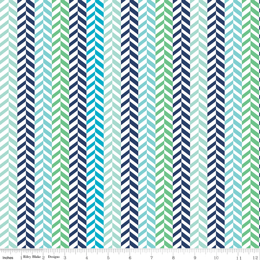 Effervescence Herringbone Blue/Multi