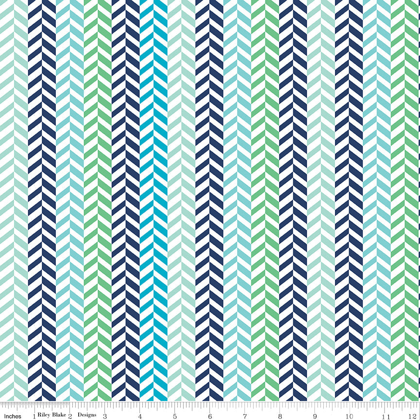 Effervescence Herringbone Blue/Multi 9m Bolt