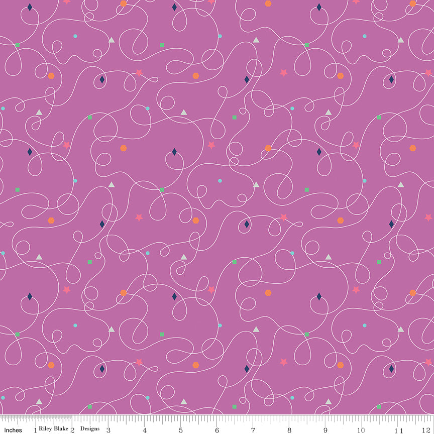 Effervescence Squiggles Purple 9m Bolt
