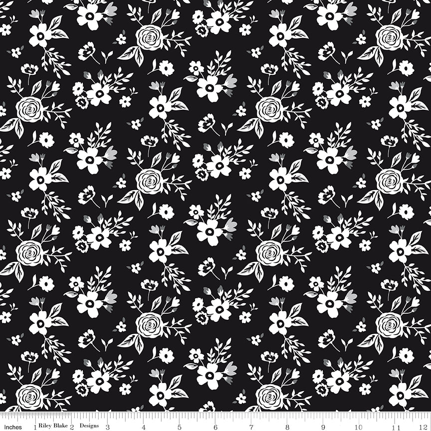 Black Tie Floral Black