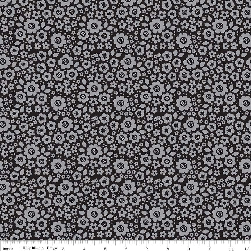 Dot & Dash Flowers Gray