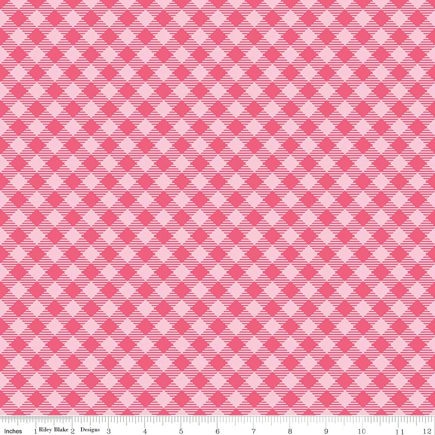 Bee Basics Gingham Raspberry