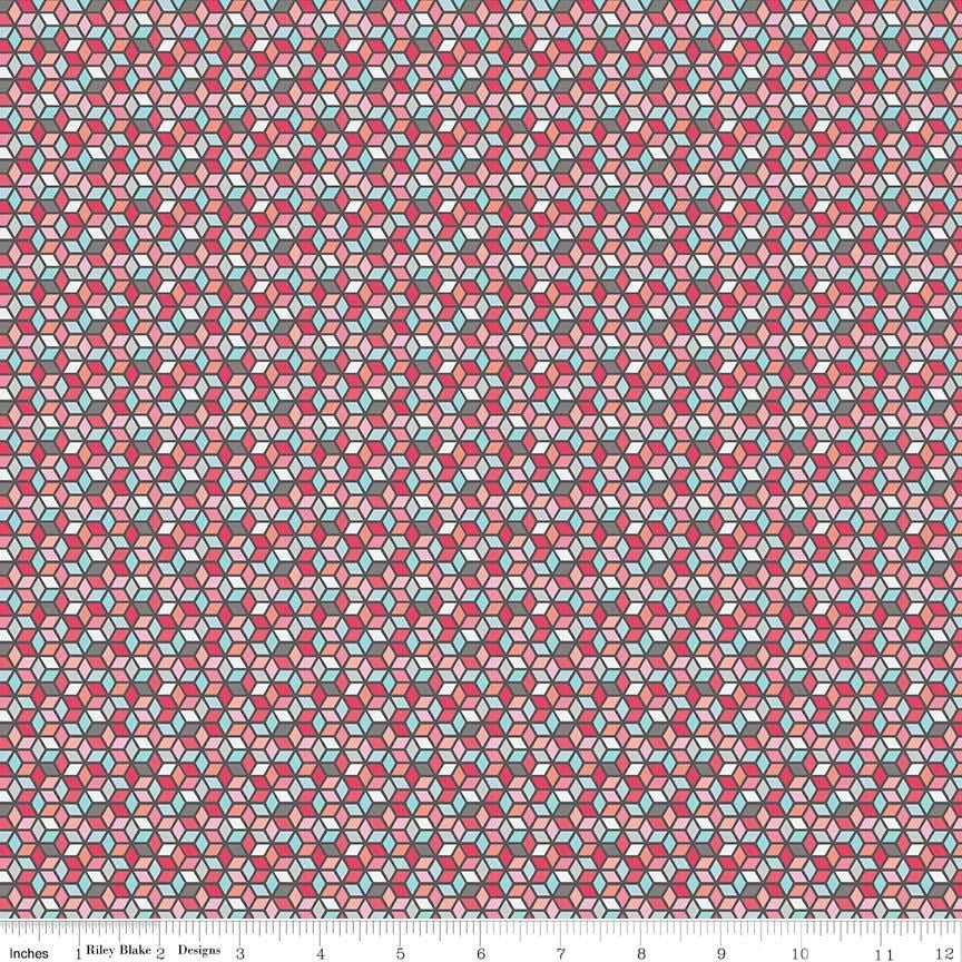 Paper Daisies Geometric Gray 9m Bolt