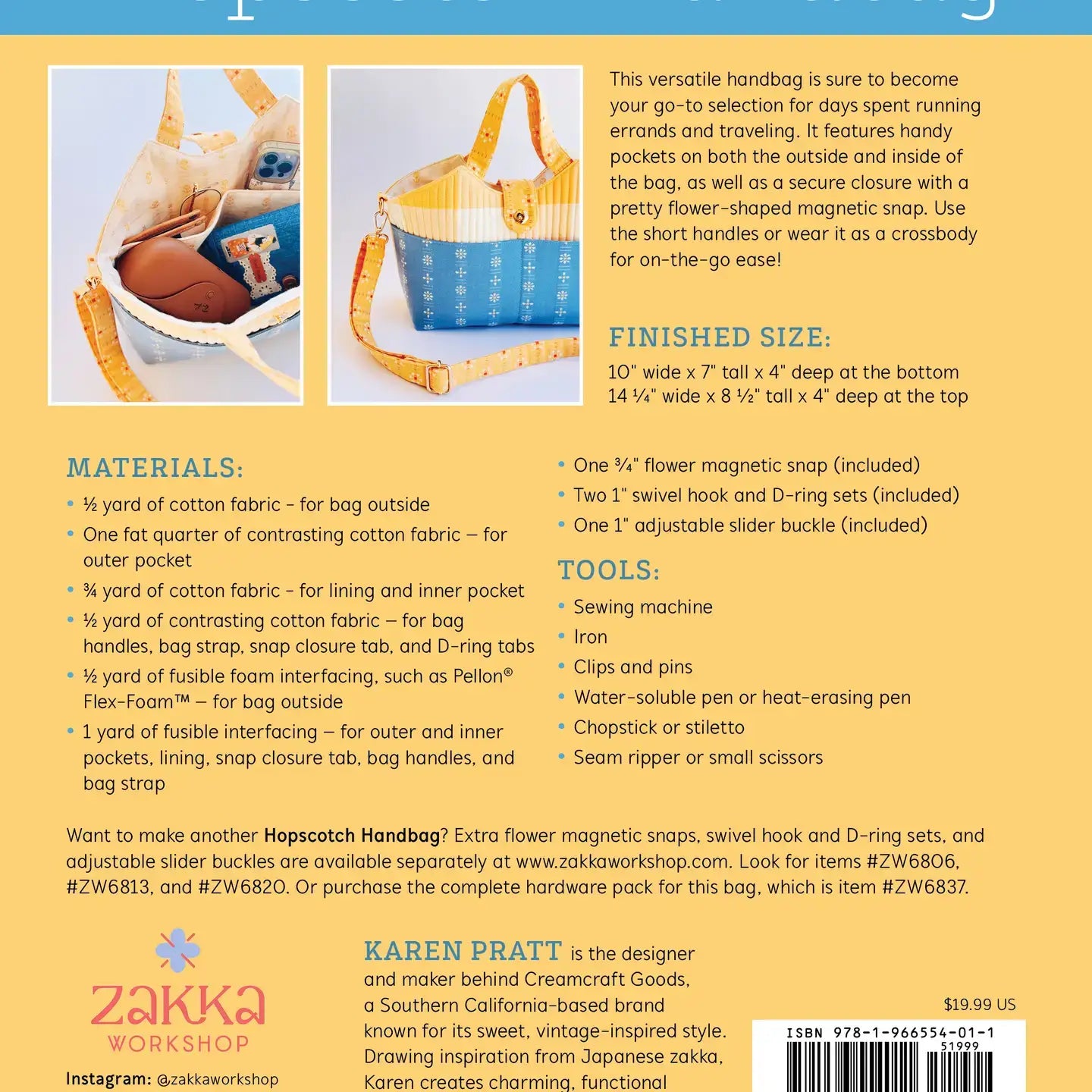 Hopscotch Handbag Pattern & Hardware