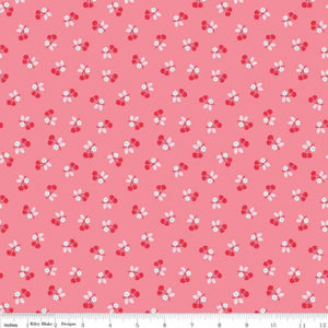 Knit Calico Days Cherries Pink 2.3m