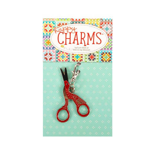 Lori Holt Enamel Charm - Stork Scissors