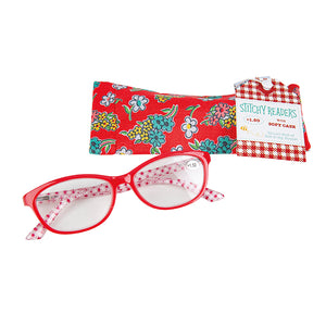 Lori Holt Reader Glasses Red with Soft Case +1.50 Strength