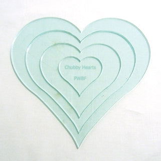 Applique Chubby Hearts Template Set
