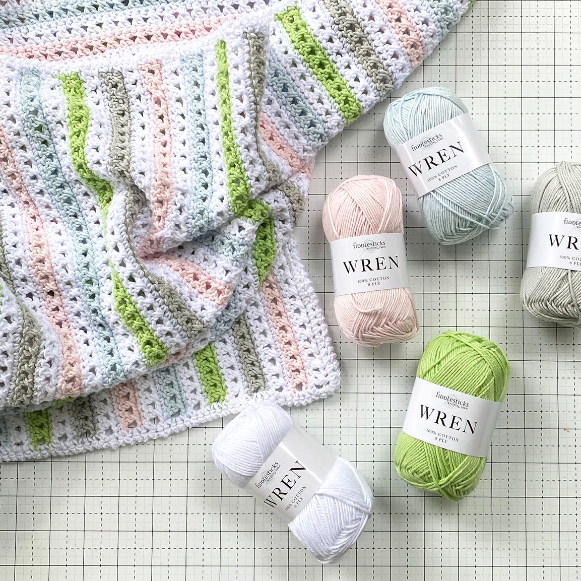 Chloe Häkeldecke, bedrucktes Muster