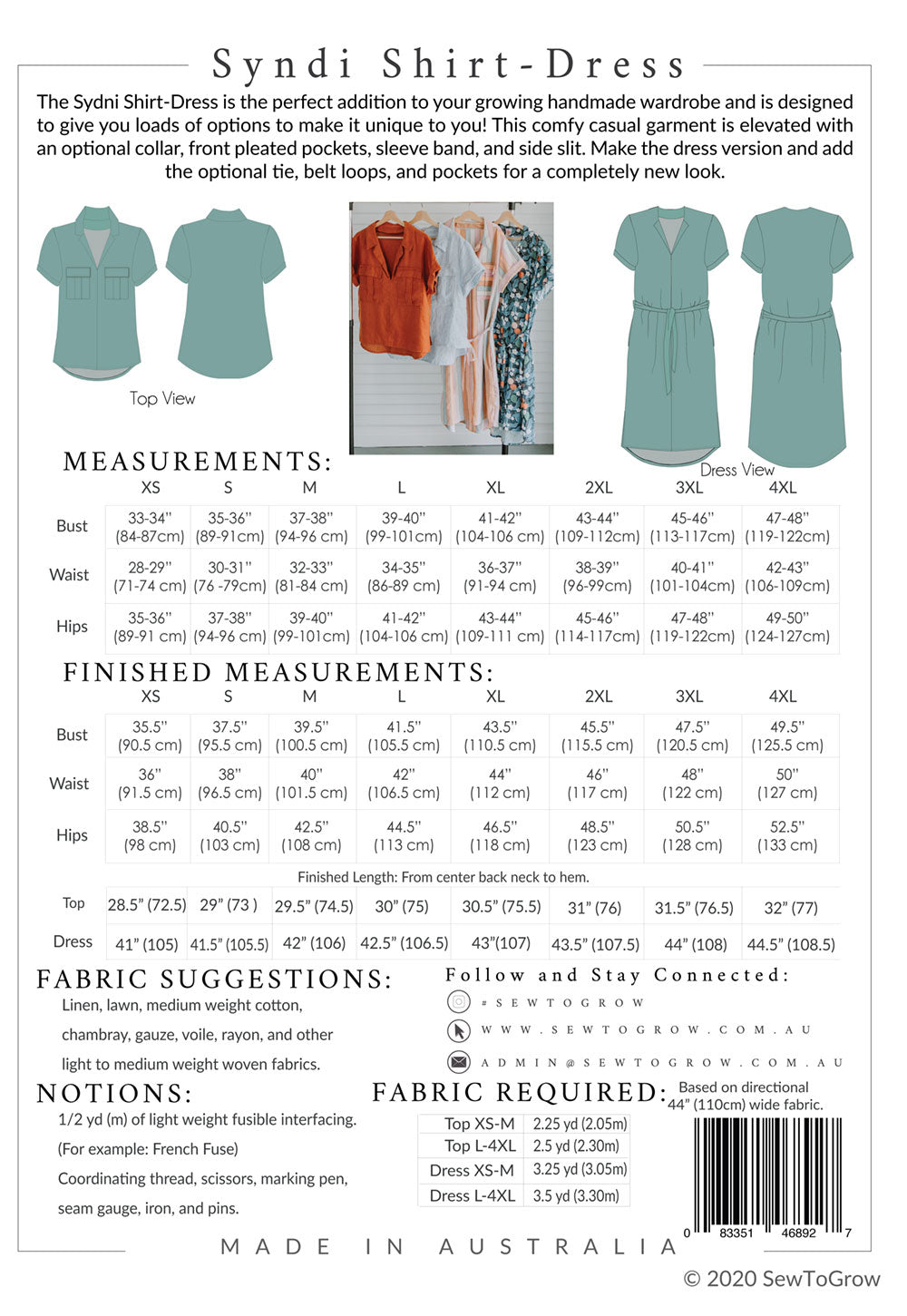Sydni Shirt Dress Pattern