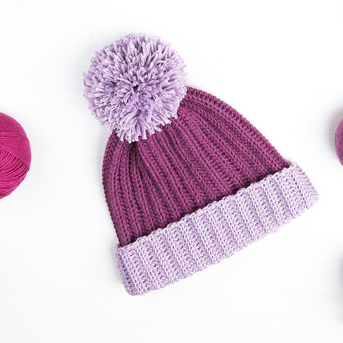 Bedrucktes Bobble-Beanie-Muster