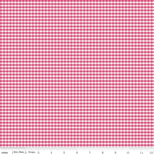 1/8" Small Gingham Check Hot Pink