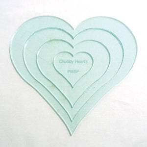 Applique Chubby Hearts - Set of 4