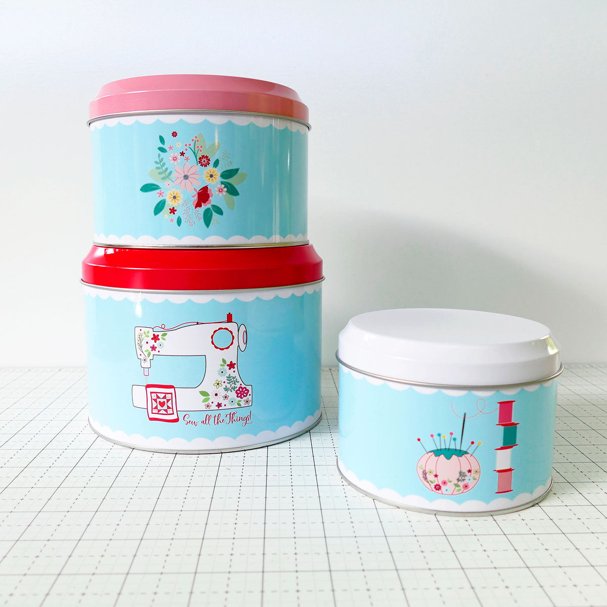 Sewing Canister Tin Set