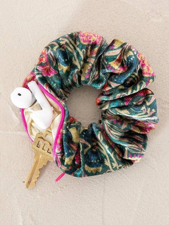 Hideaway Scrunchie | Green Floral