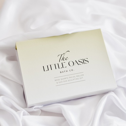 The Little Oasis Bath Co. | Rose Quartz Facial Roller & Gua Sha Set