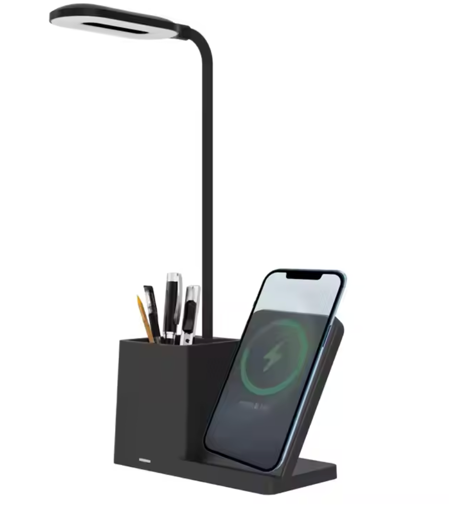 HaHaHome | 3-in-1 Wireless Charger with Pen Holder and Lamp | White