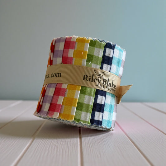 1/4" Medium Gingham  2.5" Rolie Polie
