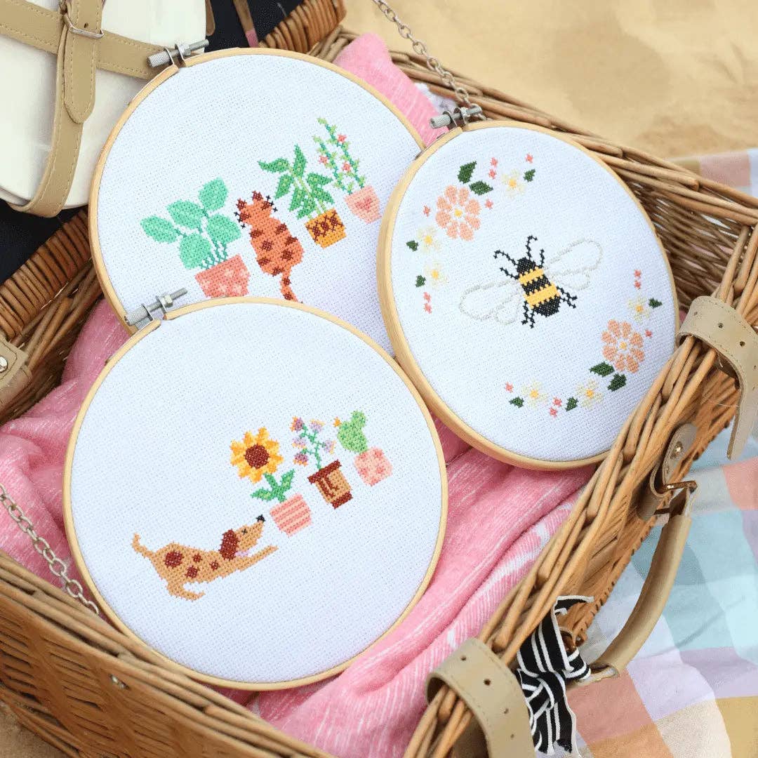 Cat Amongst the Pot Plants | Cross Stitch Kit