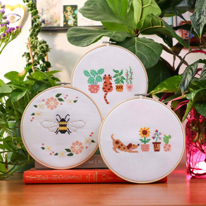 Cat Amongst the Pot Plants | Cross Stitch Kit