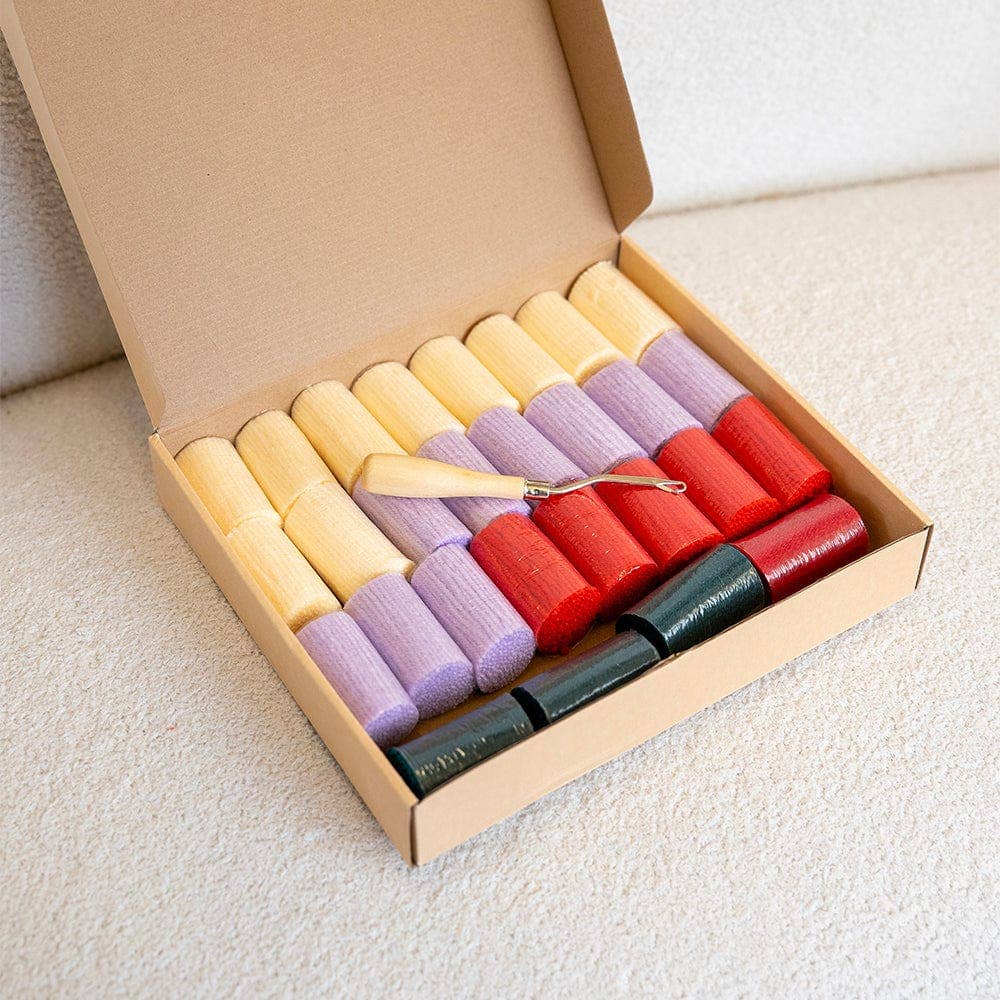 Cherry Ripe | Stripes | Latch Hook Cushion Kit