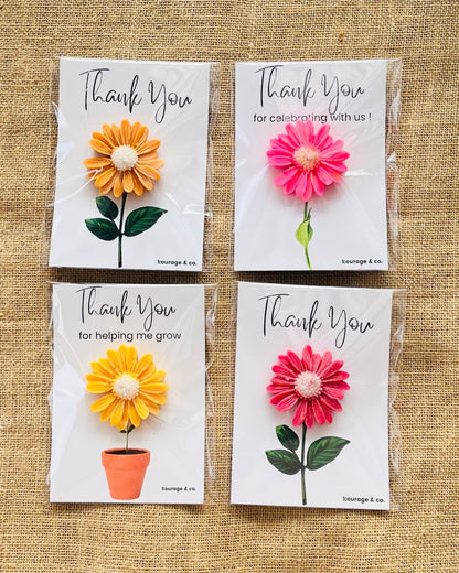 Kourage & co | Daisy Candle Thank you Card | Yellow Daisy - Japanese Honeysuckle