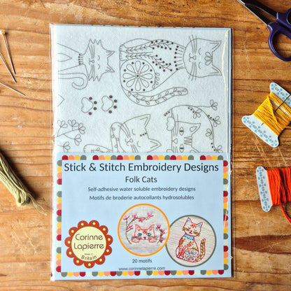 Stick and Stitch Embroidery | Folk Cats