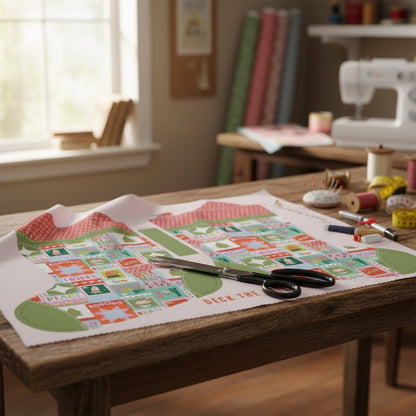 Deck the Halls Large Stocking Panel Red Green