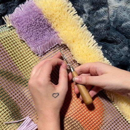 Cherry Ripe | Stripes | Latch Hook Cushion Kit