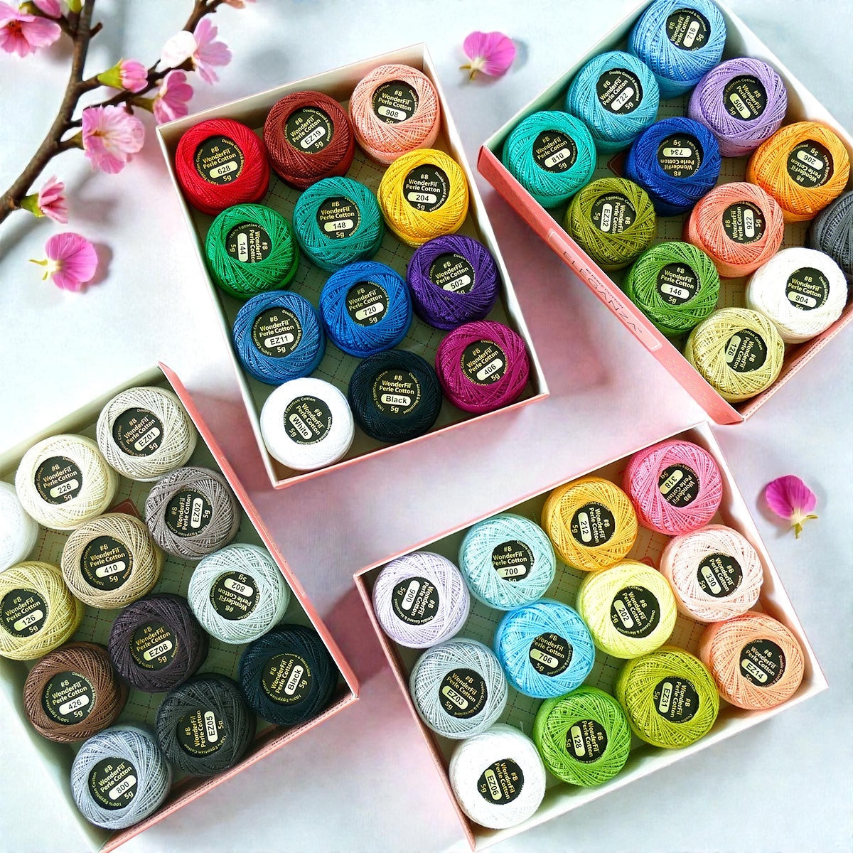 Wonderfil Eleganza #8 Perlen-Baumwollgarn-Packungen