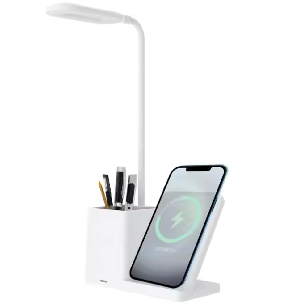HaHaHome | 3-in-1 Wireless Charger with Pen Holder and Lamp | Black