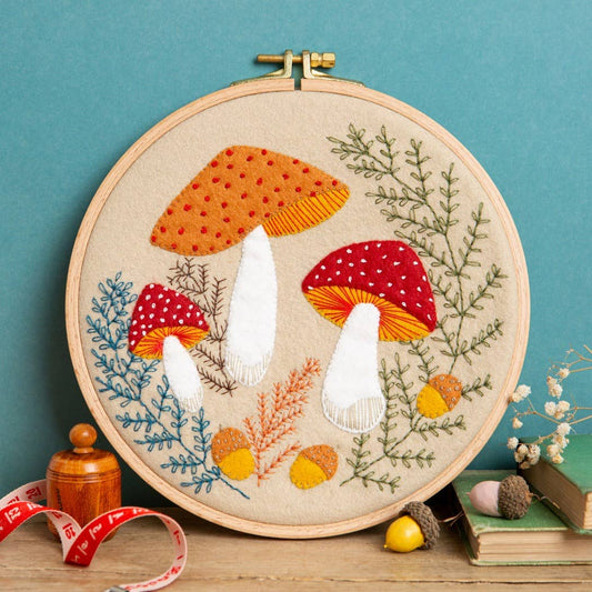 Toadstool Appliqué Hoop Craft Kit