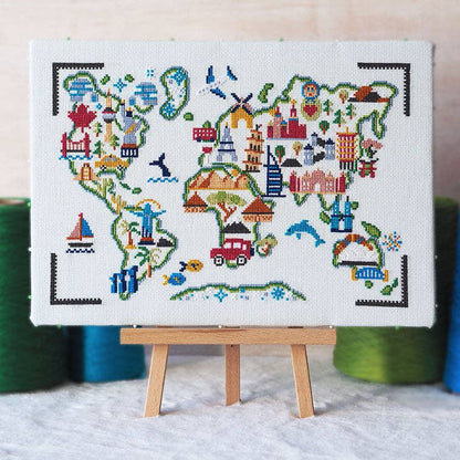 Adventure Awaits World Map | Cross Stitch Kit