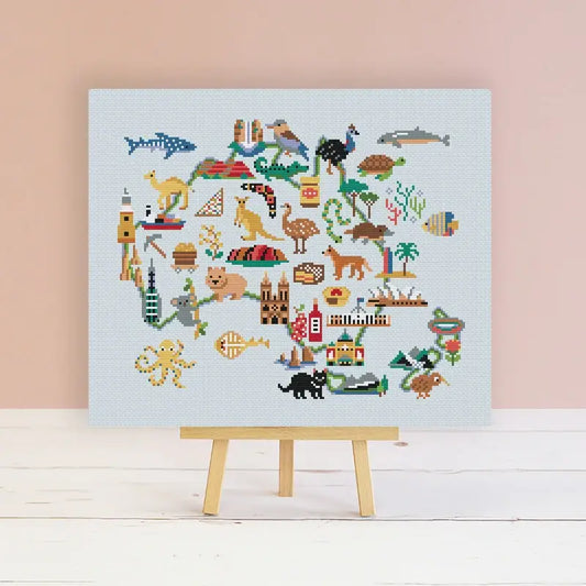 Australasian Adventure Map | Cross Stitch Kit