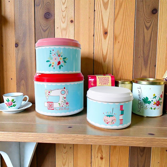 Sewing Canister Tin Set