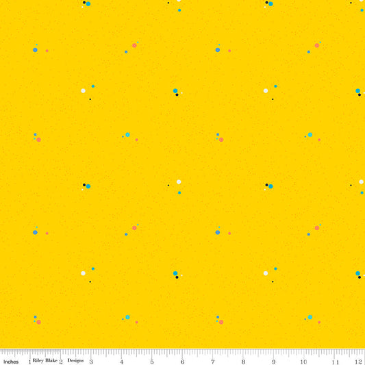 Colour Wall Dots Yellow 8m Bolt