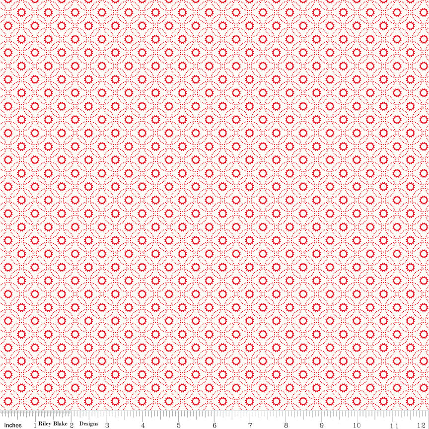 Red Hot Circle Flowers Cloud 9m Bolt