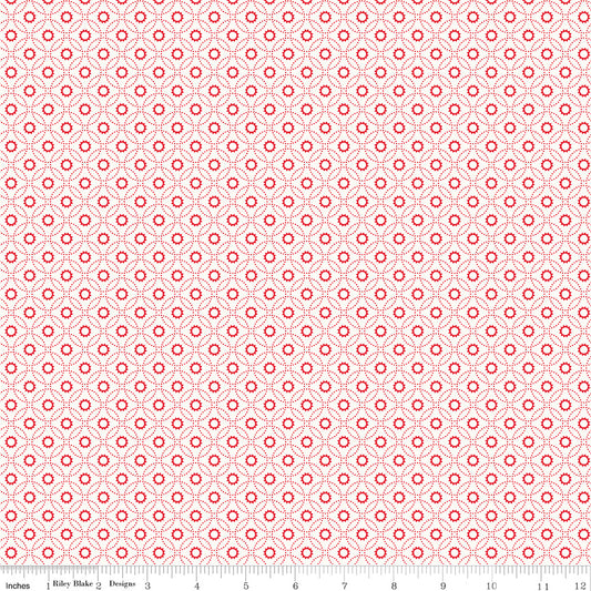 Red Hot Circle Flowers Cloud 9m Bolt