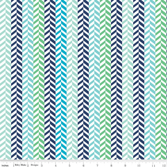 Effervescence Herringbone Blue/Multi 9m Bolt