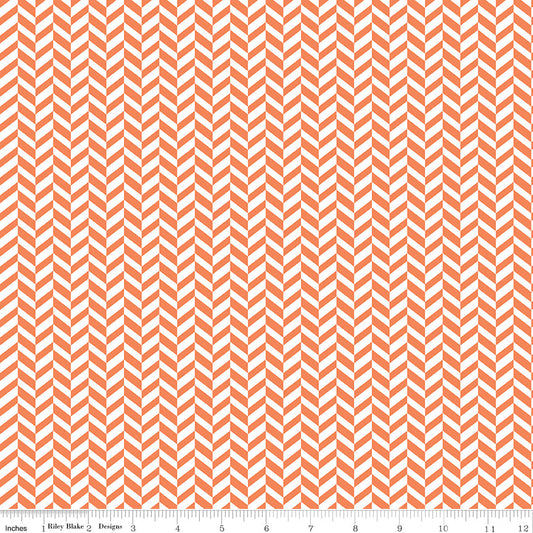 Effervescence Herringbone Orange 9m Bolt