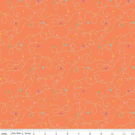 Effervescence Squiggles Orange 9m Bolt