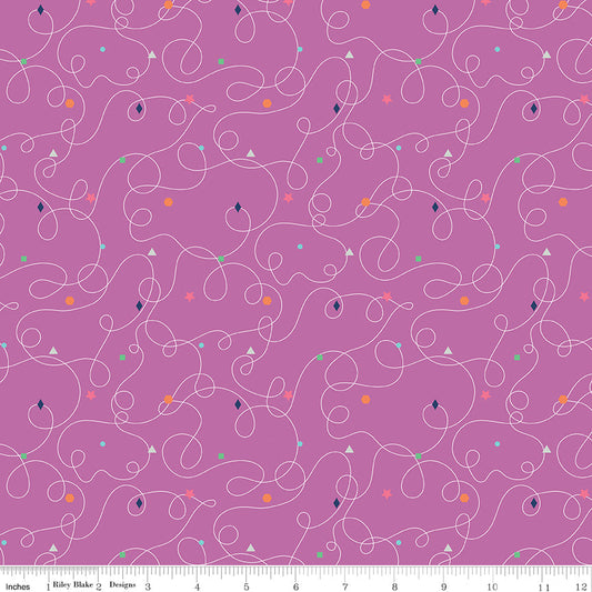 Effervescence Squiggles Purple 9m Bolt