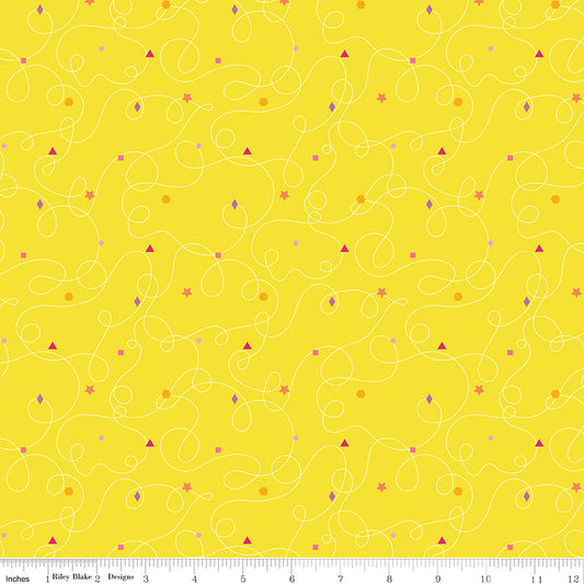 Effervescence Squiggles Yellow 9m Bolt